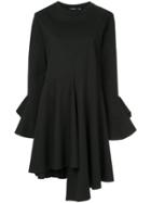 Goen.j Ruffle Cuff Asymmetric Dress - Black