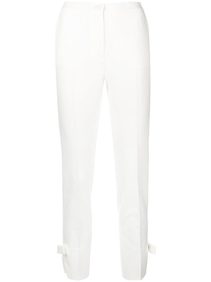 Blumarine High-waisted Cropped Trousers - White