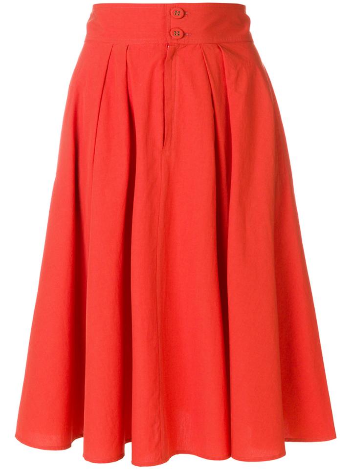 Tomas Maier Airy Poplin Skirt - Yellow & Orange
