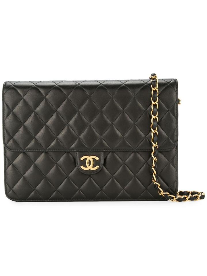 Chanel Pre-owned Quilted Cc Logos Single Chain Shoulder Bag - Black