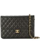 Chanel Pre-owned Quilted Cc Logos Single Chain Shoulder Bag - Black