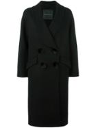 Ermanno Scervino Pompom Detailing Mid Coat - Black