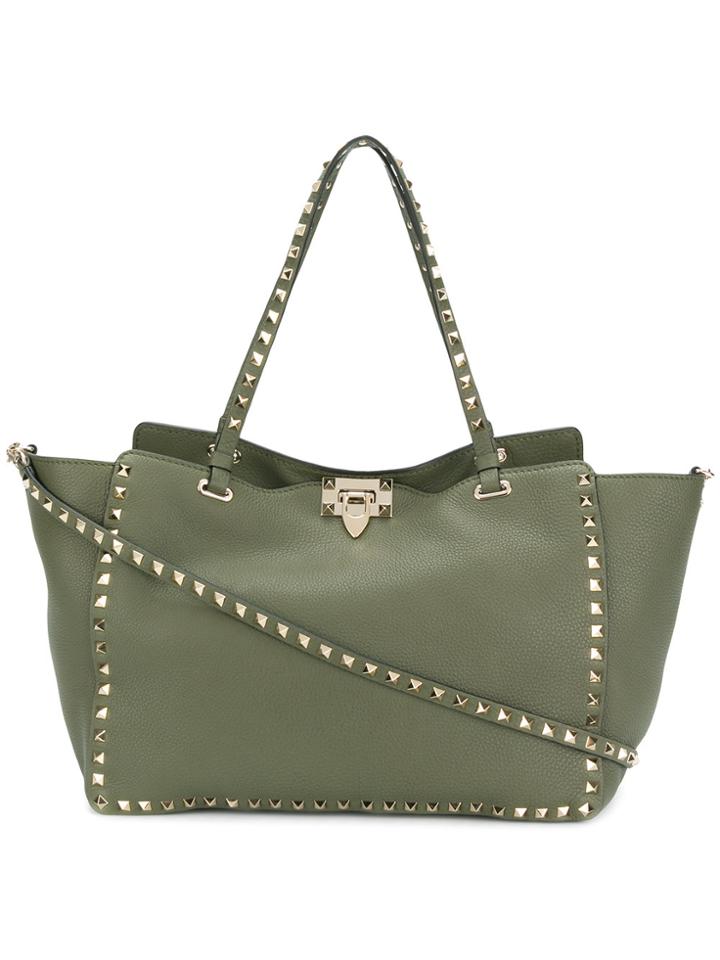Valentino Rockstud Tote Bag - Green
