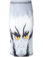 J.w.anderson - Dragon Print Skirt - Women - Polyester/spandex/elastane - 6, Black, Polyester/spandex/elastane