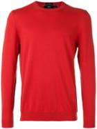 Crew Neck Jumper - Men - Cotton - M, Red, Cotton, Boss Hugo Boss
