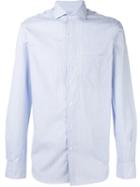 Aspesi Striped Chest Pocket Shirt, Men's, Size: 39, Blue, Cotton