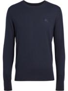 Burberry Crew Neck Cashmere Sweater - Blue