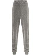 No Ka' Oi Side-stripe Glittered Joggers - Silver