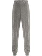 No Ka' Oi Side-stripe Glittered Joggers - Silver