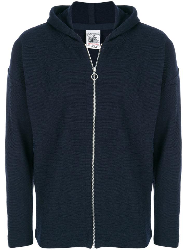 S.n.s. Herning Zipped Knitted Sweatshirt - Blue