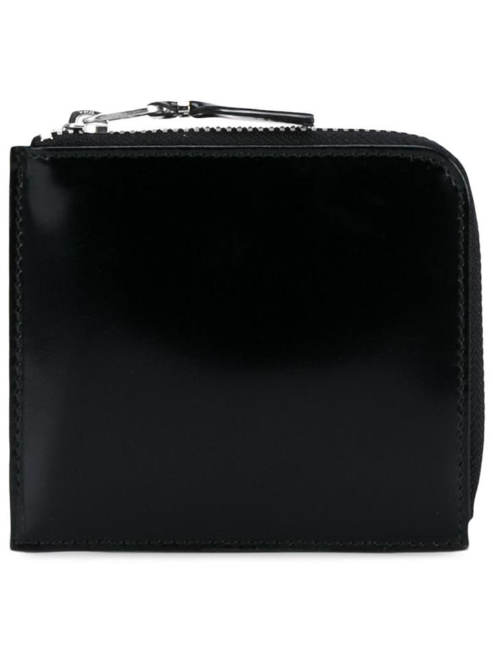 Comme Des Garçons Wallet Gloss Black Silver Leather Wallet