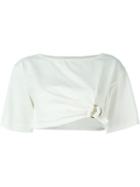 Roberto Cavalli Cropped Buckle T-shirt