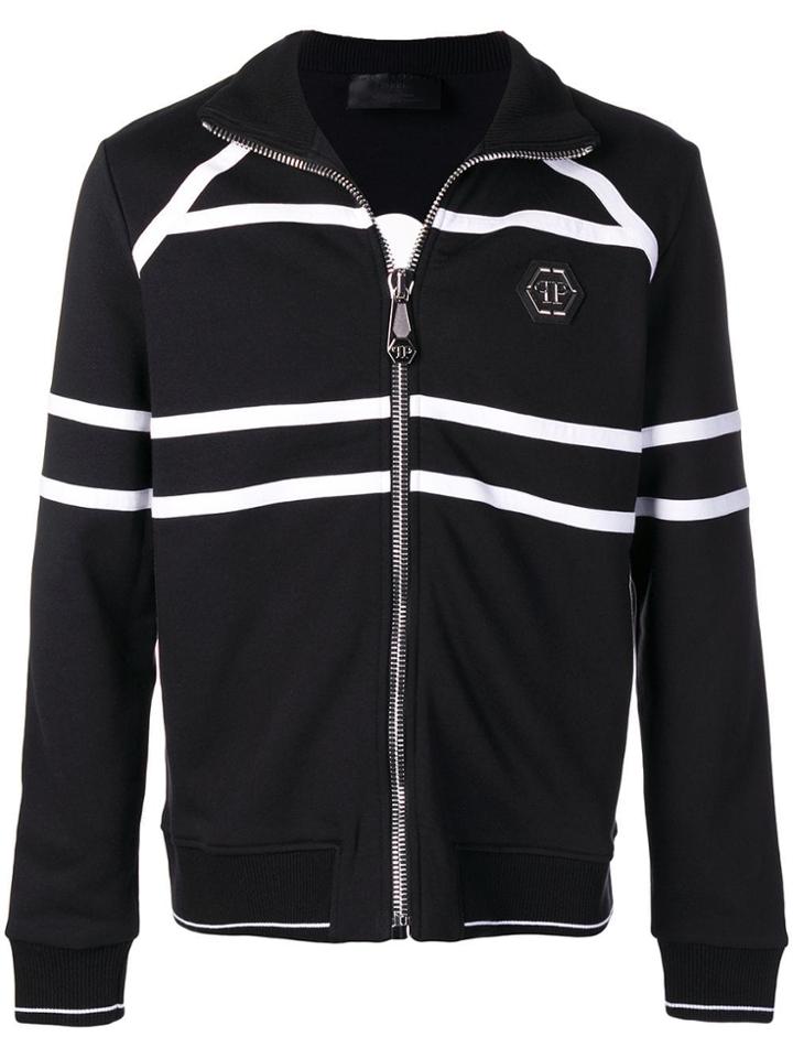 Philipp Plein Contrast Trim Track Jacket - Black