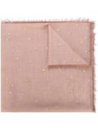 Valentino Embroidered Polka Dot Scarf, Women's, Pink/purple, Silk/cashmere/wool