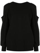 Le Ciel Bleu Cut Out Shoulders Jumper - Black