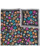 Missoni 'logo & Flowers' Printed Scarf, Women's, Black, Modal/cashmere