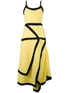 Jw Anderson Contrast Trim Flared Dress - Yellow