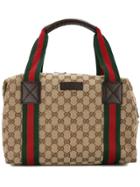 Gucci Vintage Gg Shelly Line Hand Bag - Brown