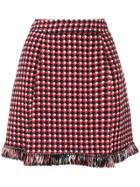 Boutique Moschino Knitted Fringed Skirt - Red