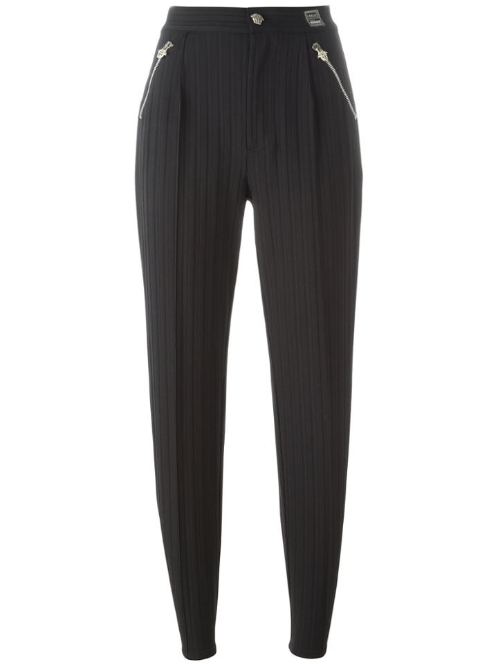 Versace Vintage Striped Trousers - Black