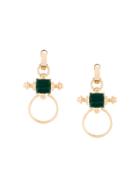 Eshvi Stone Pendant Earrings, Women's, Green