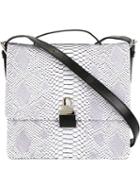 Mm6 Maison Margiela Snakeskin Effect Crossbody Bag, Women's, Grey, Polyester/polyurethane/viscose/pvc