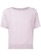Agnona Plain T-shirt, Women's, Size: 42, Pink/purple, Silk/cotton/cashmere