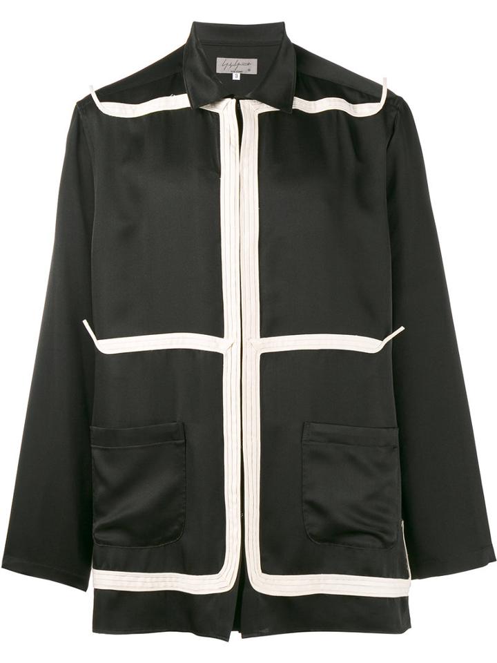 Yohji Yamamoto - Taped Long Sleeve Jacket - Men - Silk/cotton - 3, Black, Silk/cotton