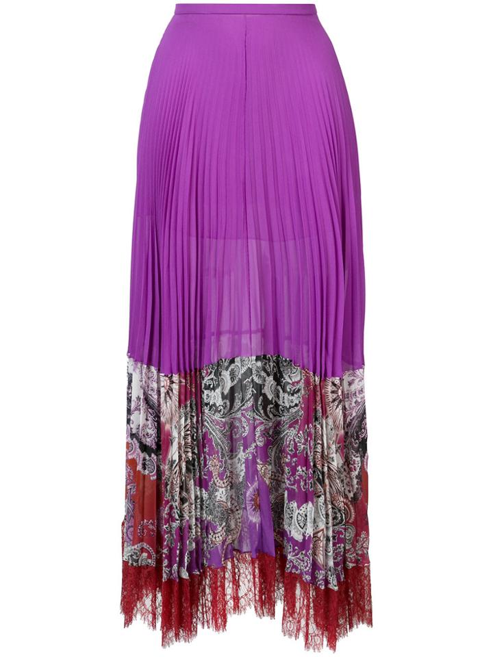 Roberto Cavalli Pleated Skirt - Pink & Purple