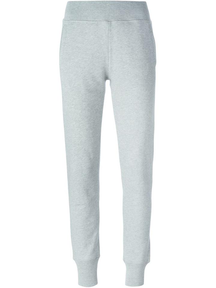 Mm6 Maison Margiela Gathered Ankle Track Pants, Women's, Size: Small, Grey, Cotton/polyester