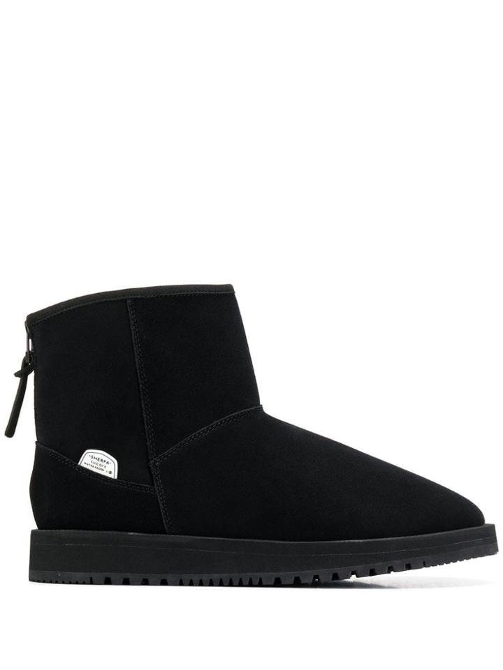 Suicoke Logo Zipped Ankle Boots - Black