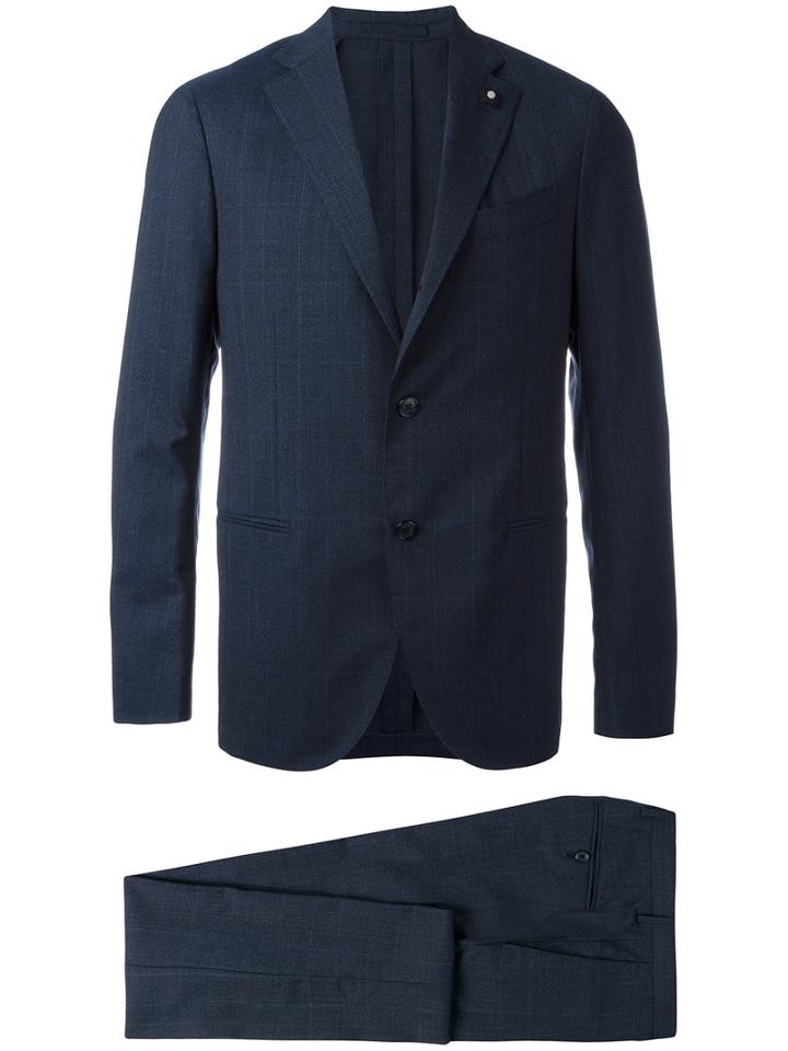 Lardini - Light Check Two-piece Suit - Men - Cupro/viscose/wool - 50, Blue, Cupro/viscose/wool