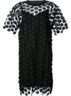 Carven Flower Embellished Sheer Dress, Women's, Size: 36, Black, Polyester