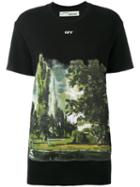 Off-white - 'countryside' T-shirt - Women - Silk/cotton/viscose - Xxs, Women's, Black, Silk/cotton/viscose