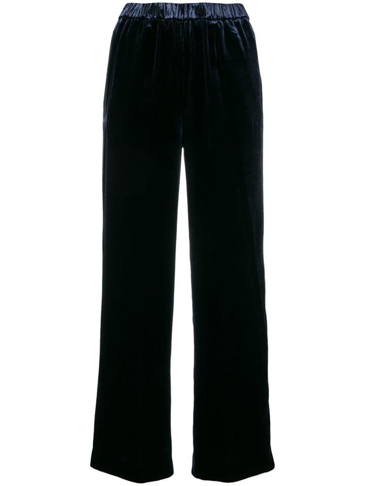 Aspesi Velvet Cropped Trousers - Blue