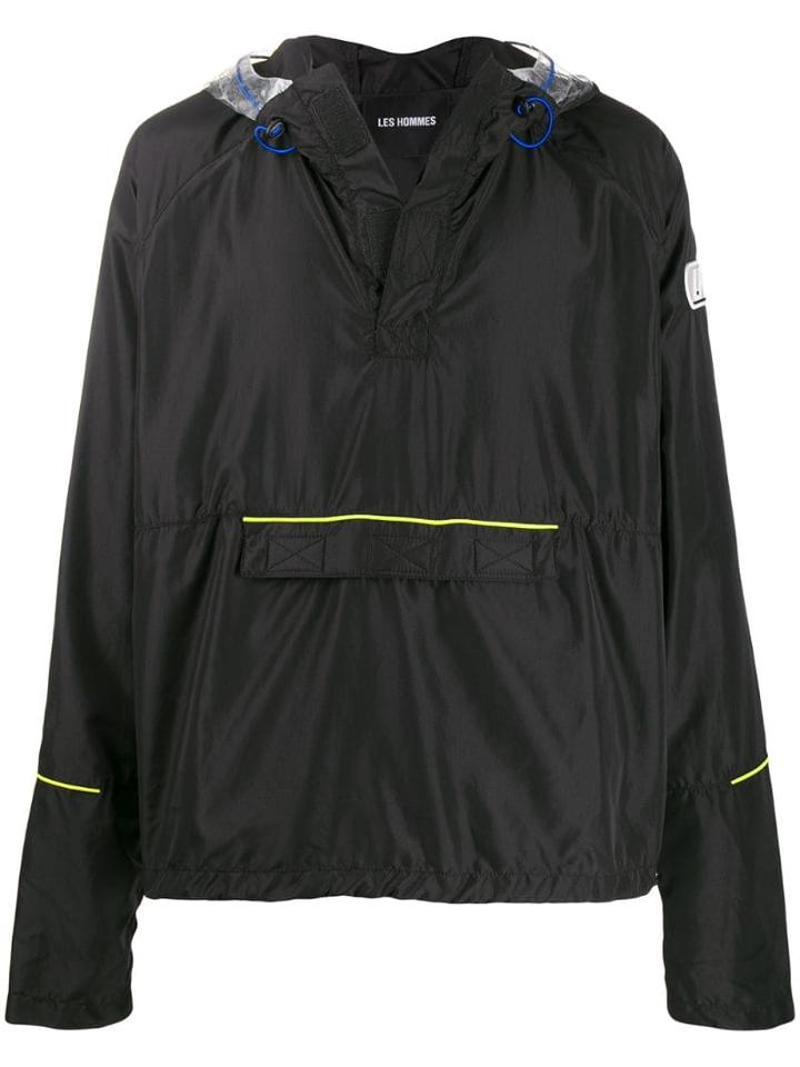 Les Hommes Hooded Sports Jacket - Black