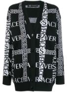 Versace Greca Logo Knitted Cardigan - Black