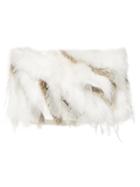 Oscar De La Renta Leaf Embellished Circular Cape - White