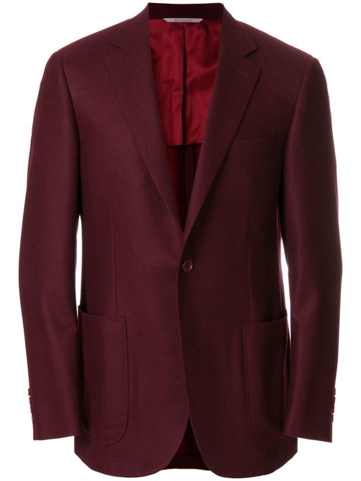 Canali Patch Pocket Blazer - Red