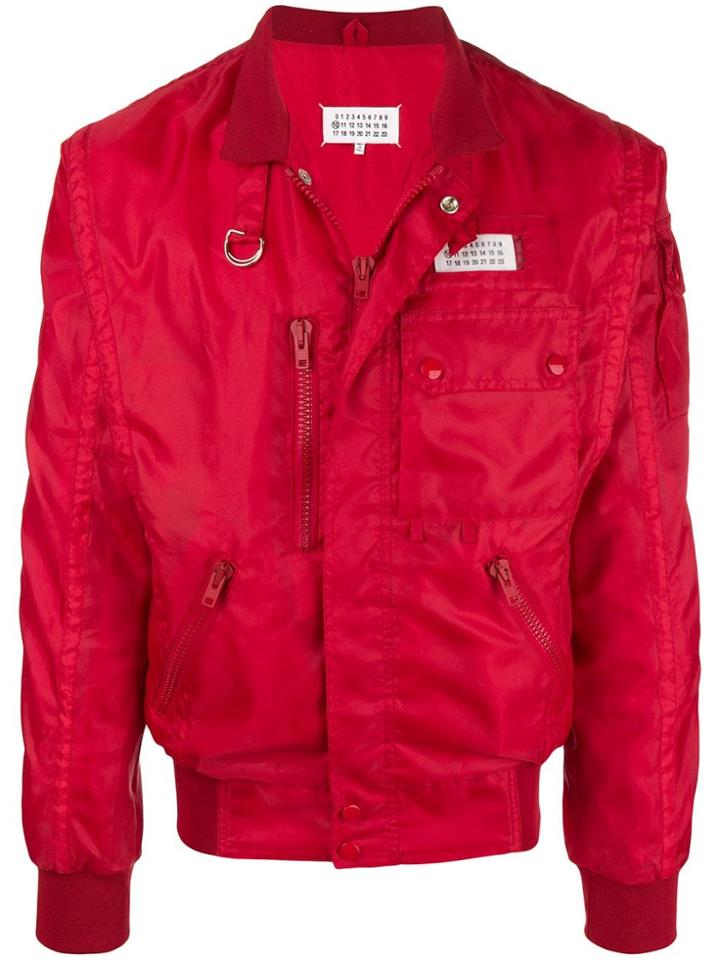 Maison Margiela Multi-pocket Bomber Jacket - Red