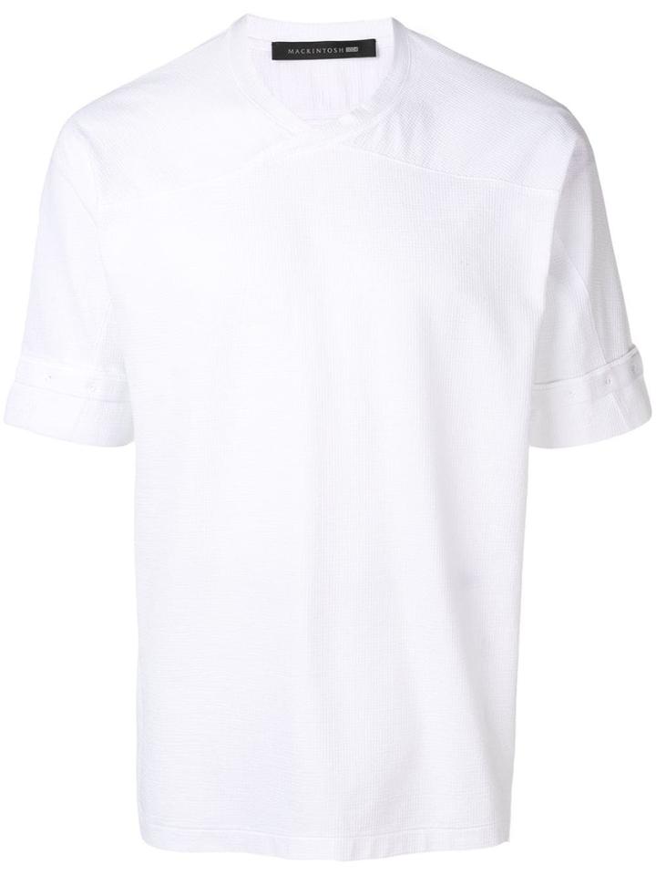 Mackintosh 0004 White Cotton Blend 0004 Cross Collar T-shirt