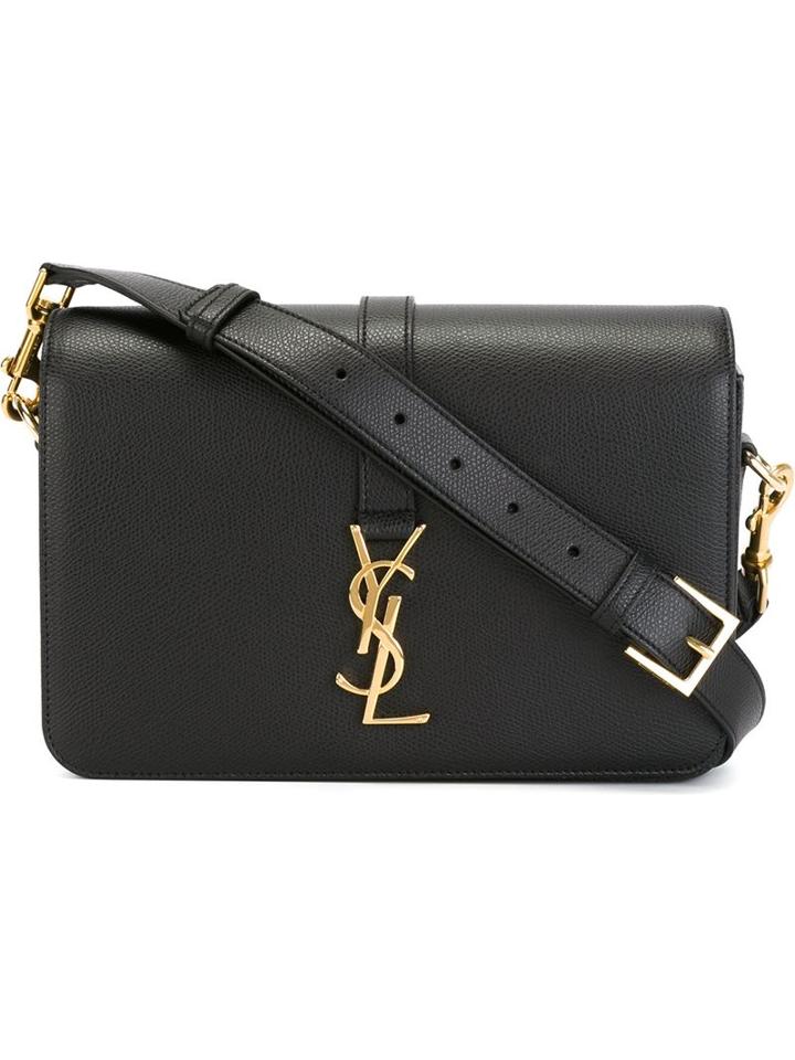 Saint Laurent Medium 'université Monogram' Shoulder Bag, Women's, Black, Leather