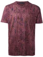 Etro Allover Print T-shirt, Men's, Size: Small, Pink/purple, Linen/flax
