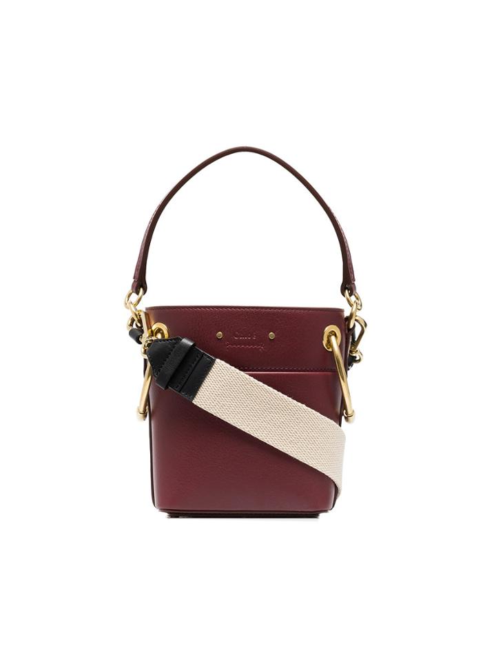 Chloé Plum Roy Mini Leather Bucket Bag - Red