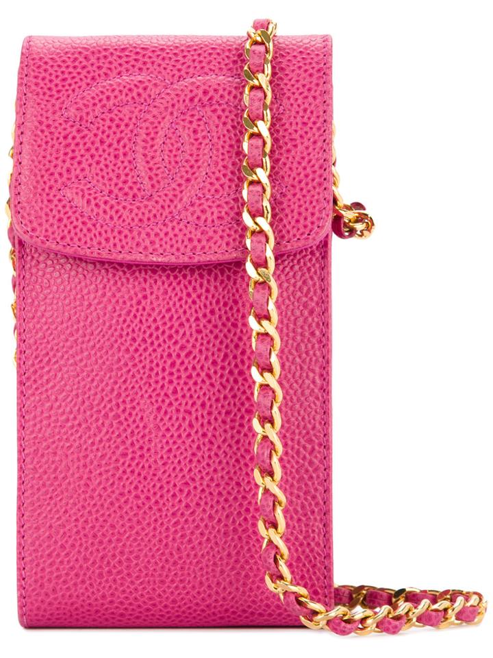 Chanel Vintage Crossbody Chain Phone Case - Pink & Purple