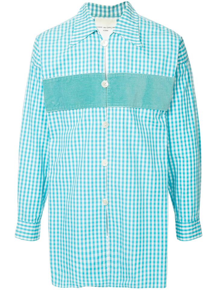 Comme Des Garçons Vintage Gingham Long Length Shirt - Blue