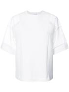 Akris Punto Semi-sheer Sleeves Boxy Blouse - White