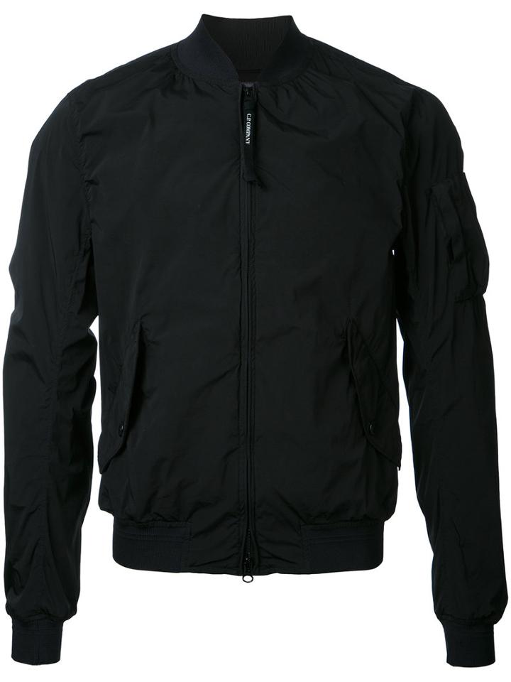 Cp Company Arm Pocket Bomber Jacket, Men's, Size: 46, Black, Nylon