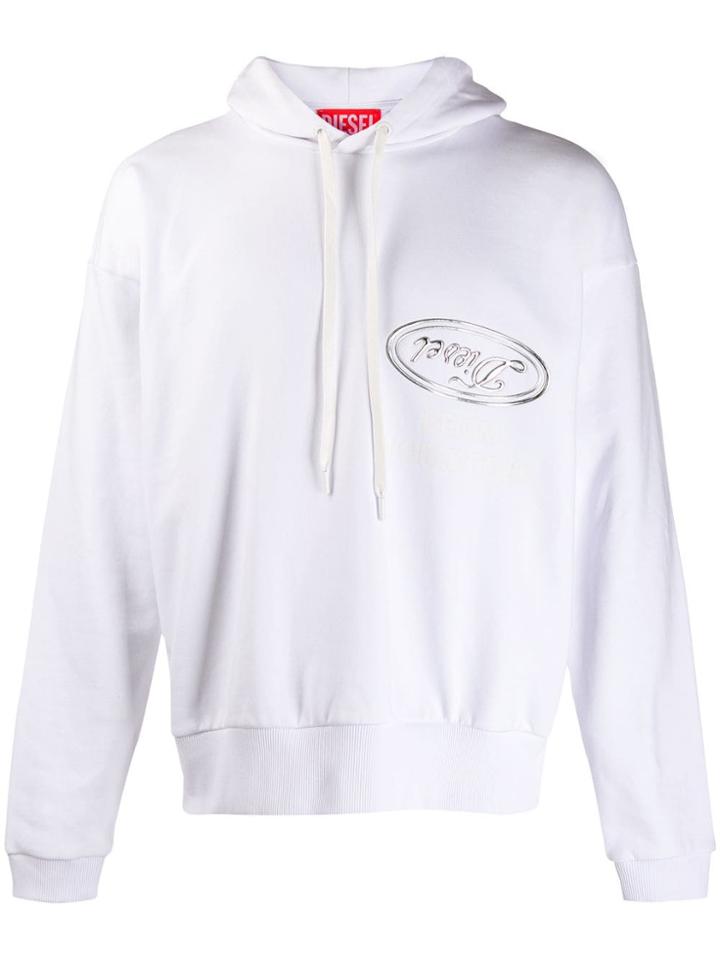 Diesel Red Tag Loose-fit Logo Hoodie - White