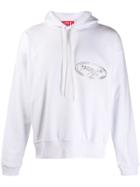 Diesel Red Tag Loose-fit Logo Hoodie - White